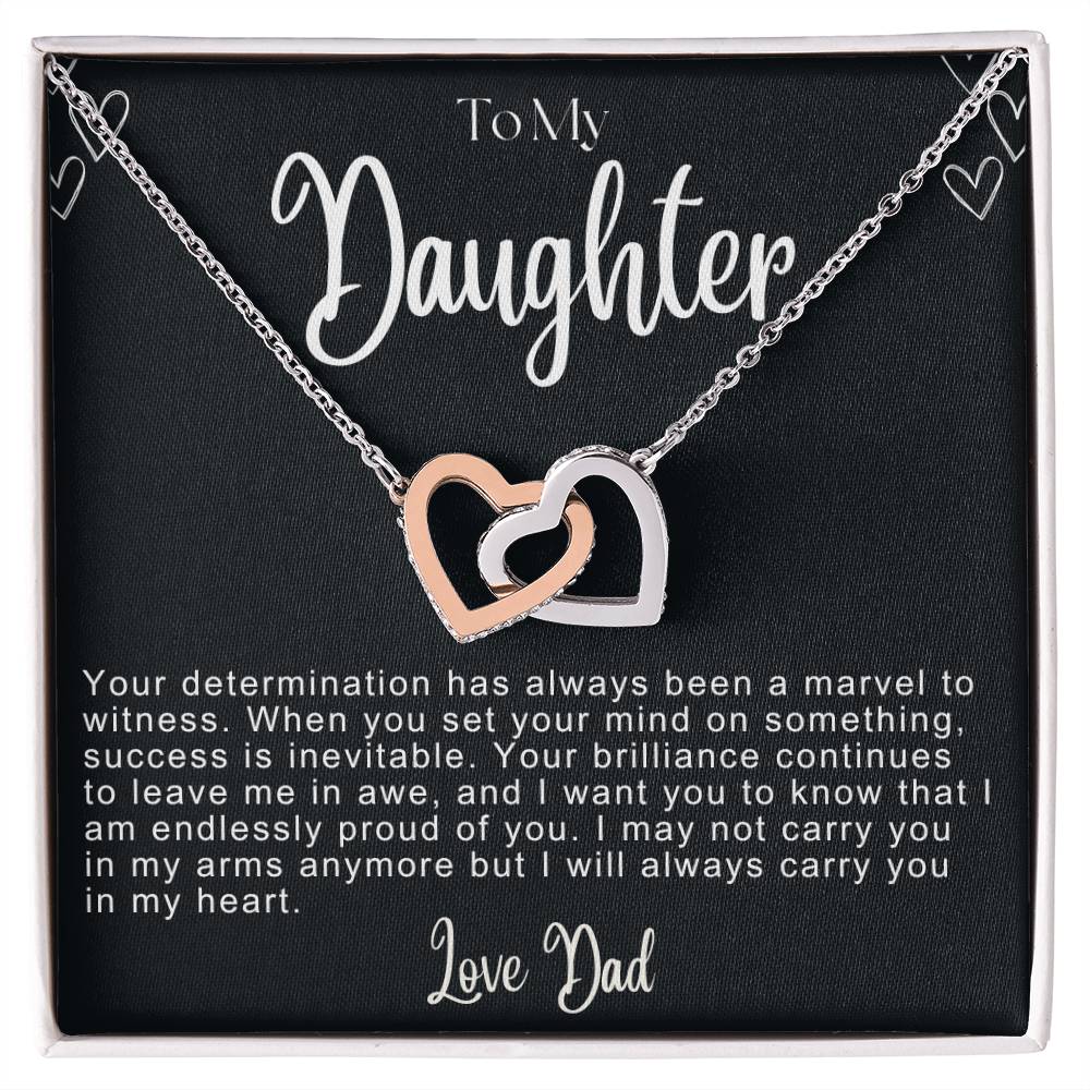 To My Daughter Hearts Necklace