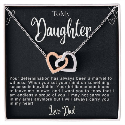 To My Daughter Hearts Necklace