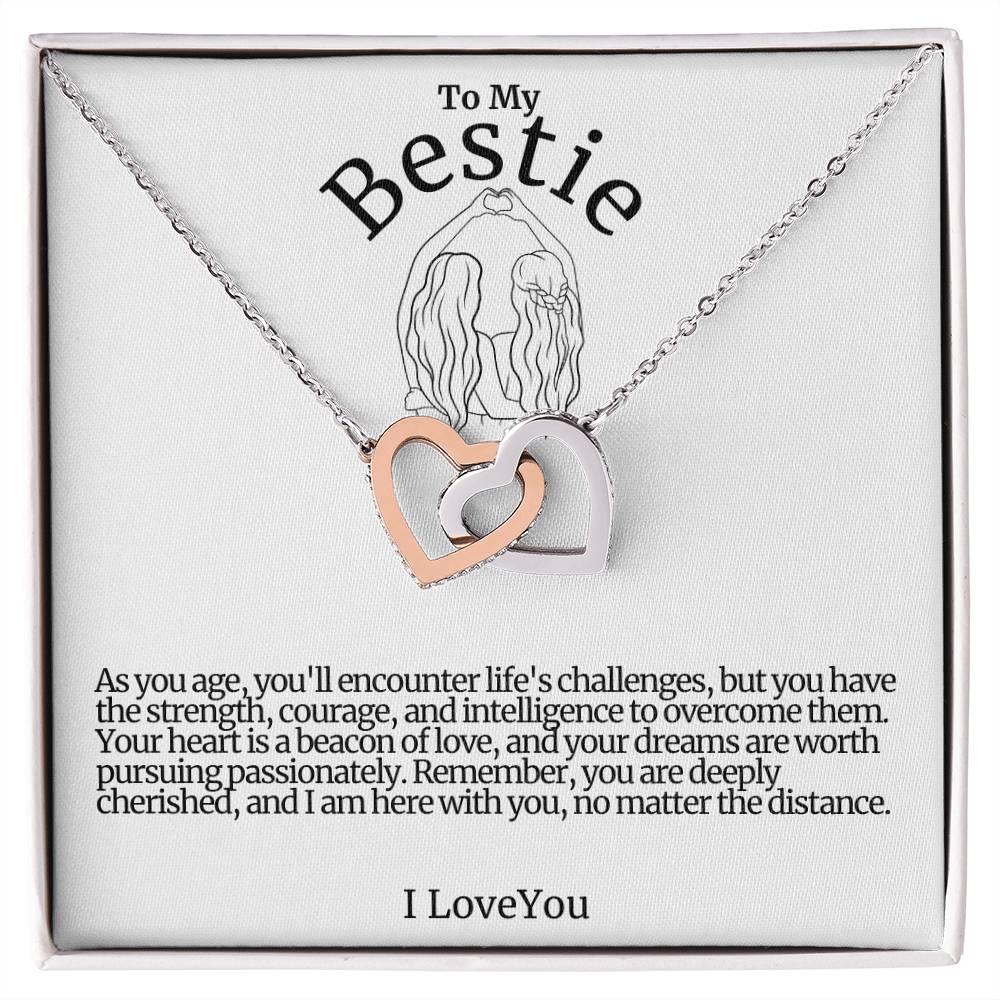 To My Bestie Hearts Necklace