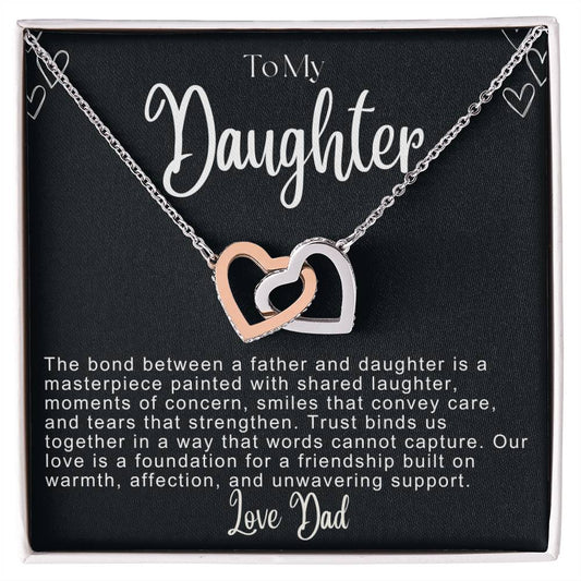 To My Daughter Hearts Necklace