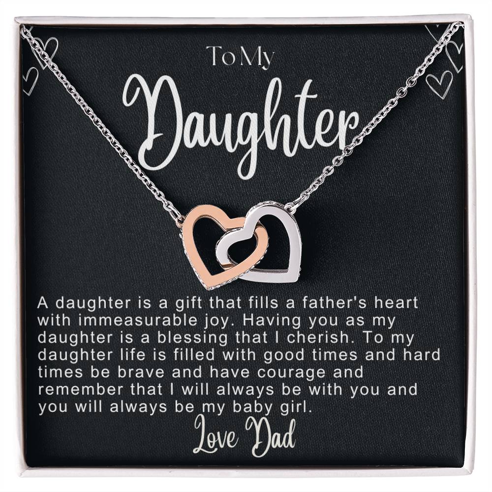 To My Daughter Hearts Necklace