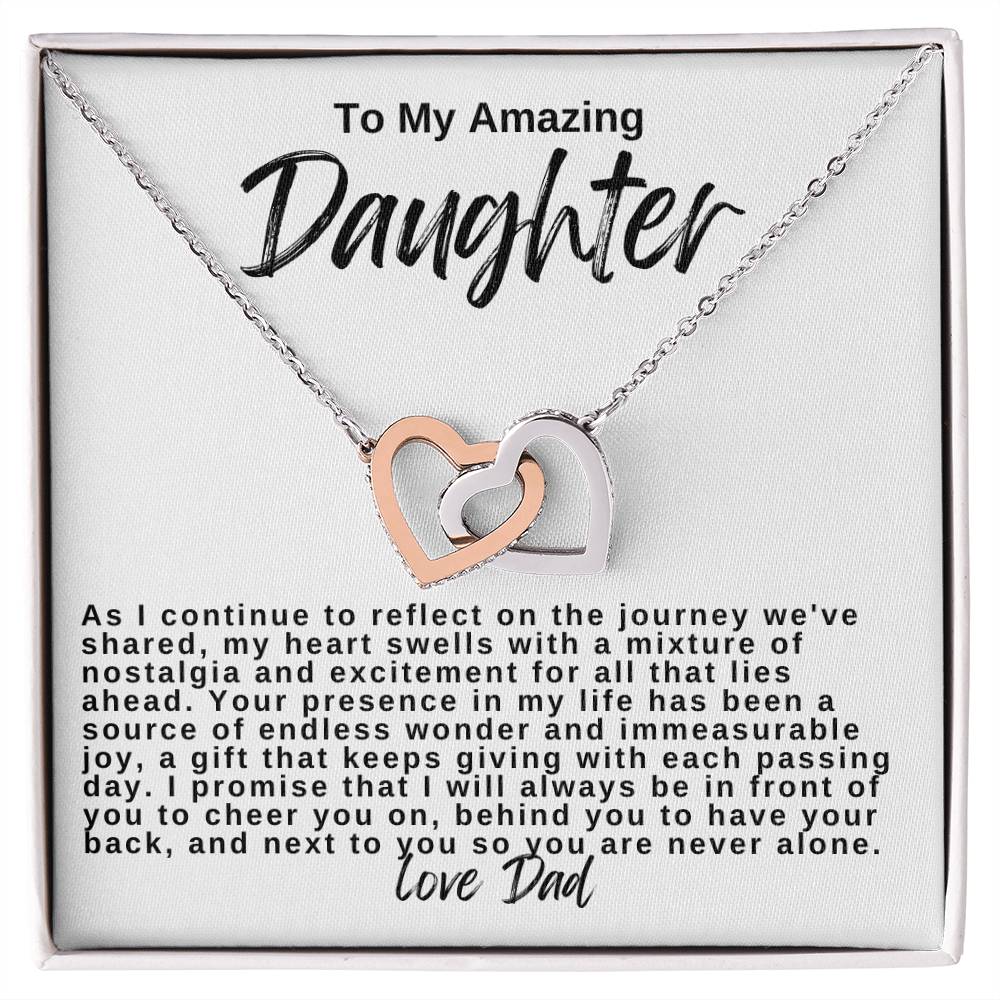 To My Amazing Daughter Hearts Necklace