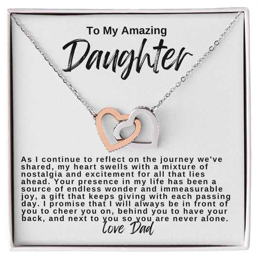 To My Amazing Daughter Hearts Necklace