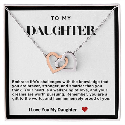 Daughter Interlocking Hearts Necklace