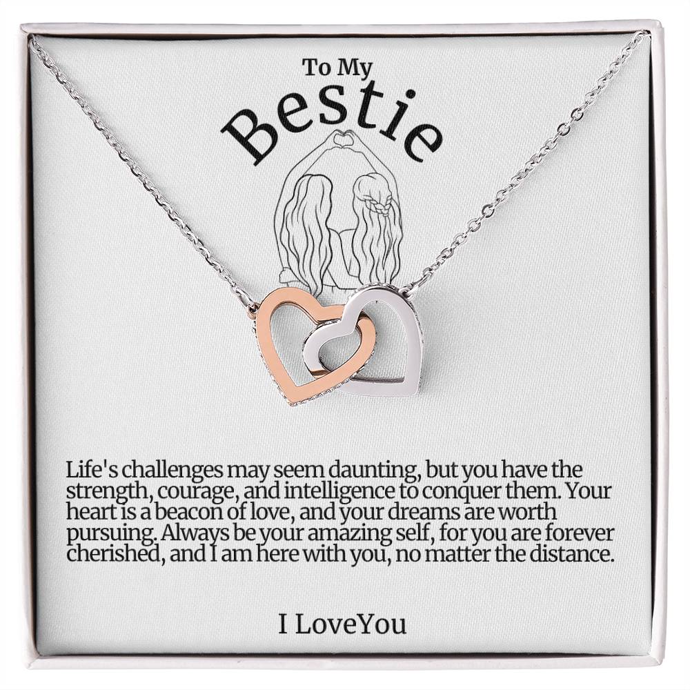 To My Bestie Hearts Necklace