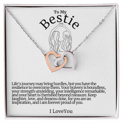 To My Bestie Hearts Necklace