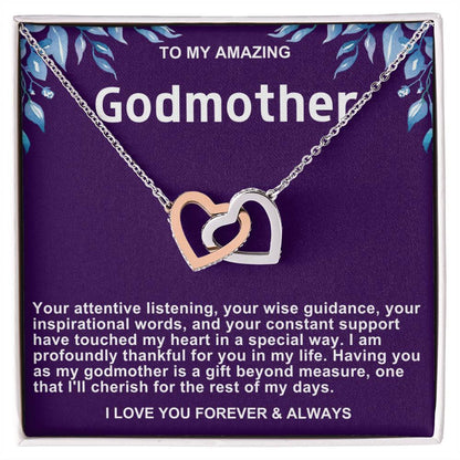 Godmother Interlocking Hearts Necklace