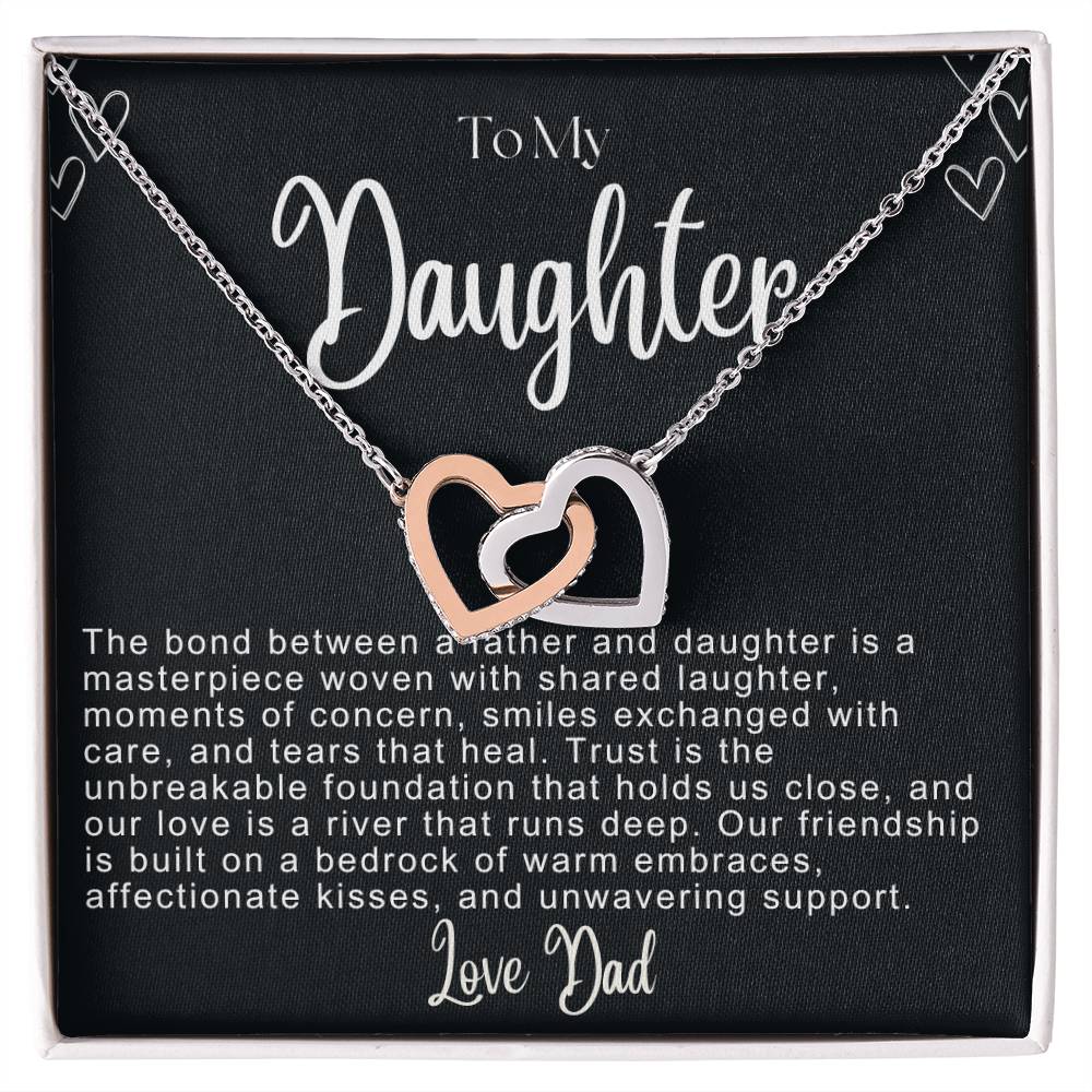 To My Daughter Hearts Necklace