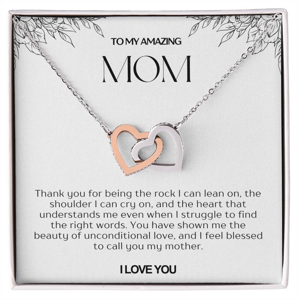 To My Amazing Mom Double Hearts Necklace