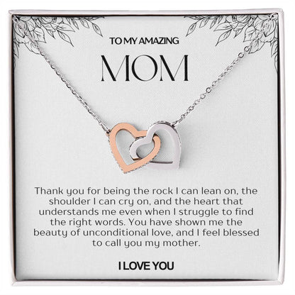 To My Amazing Mom Double Hearts Necklace