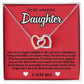 To Daughter From Father Double Hearts Necklace