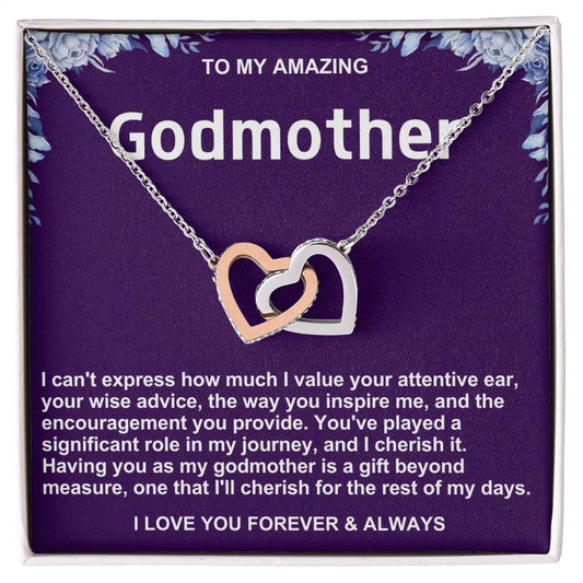 Godmother Interlocking Hearts Necklace