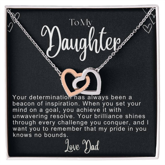 To My Daughter Hearts Necklace