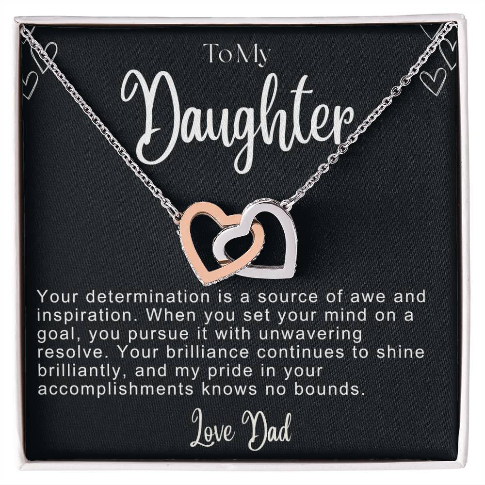 To My Daughter Hearts Necklace