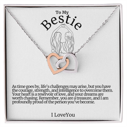 To My Bestie Hearts Necklace