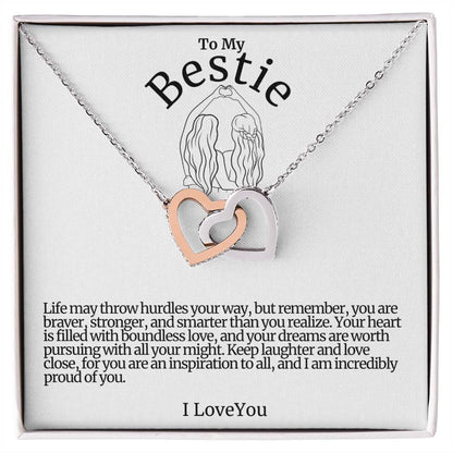 To My Bestie Hearts Necklace