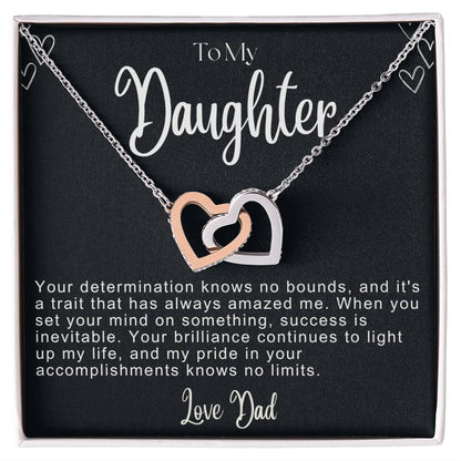 To My Daughter Hearts Necklace