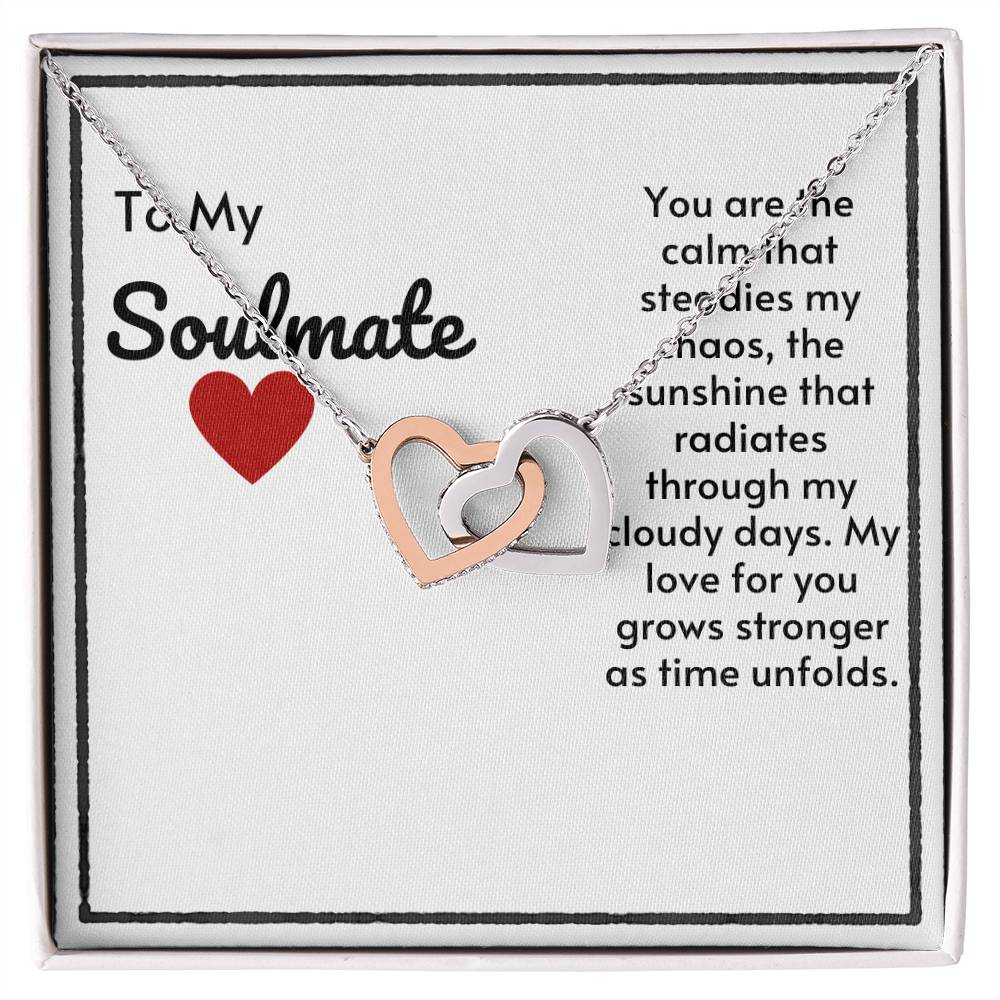 Soulmate Connected Hearts Necklace- My Love For You Grows Stronger