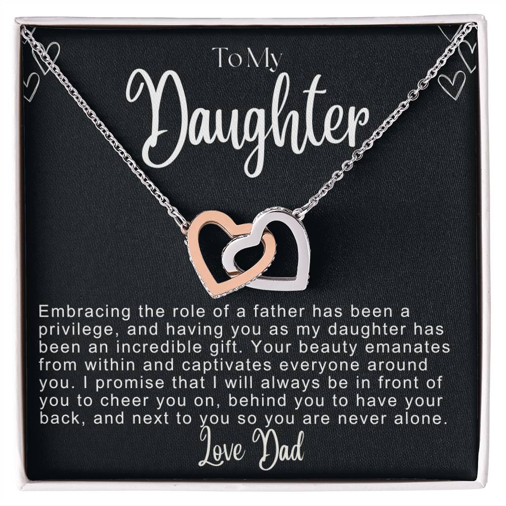 To My Daughter Hearts Necklace