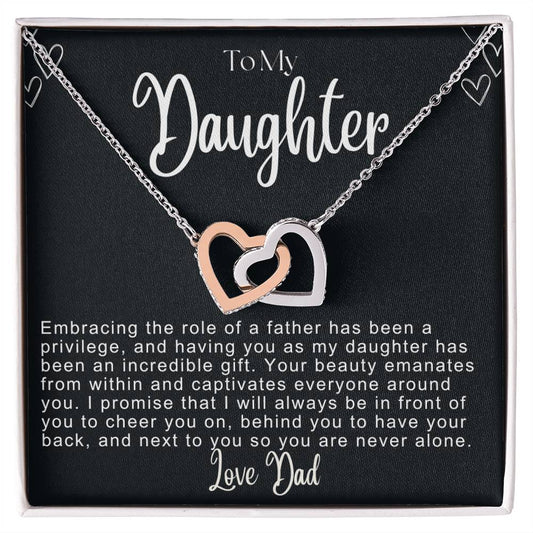 To My Daughter Hearts Necklace