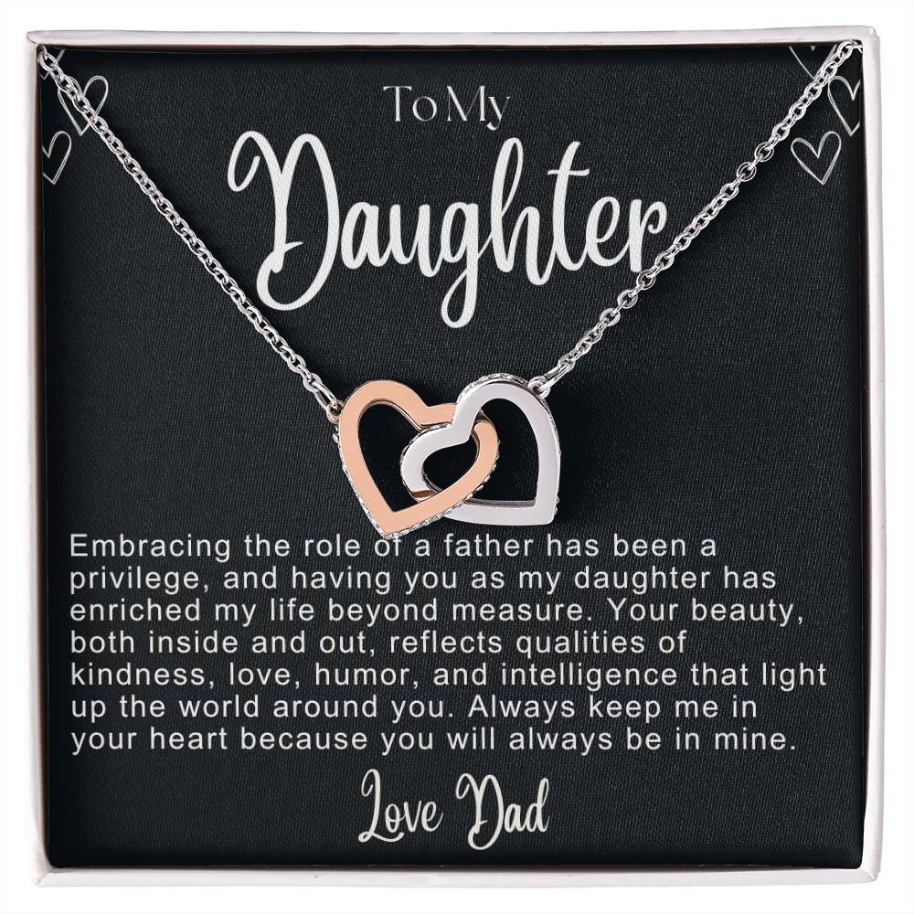 To My Daughter Hearts Necklace