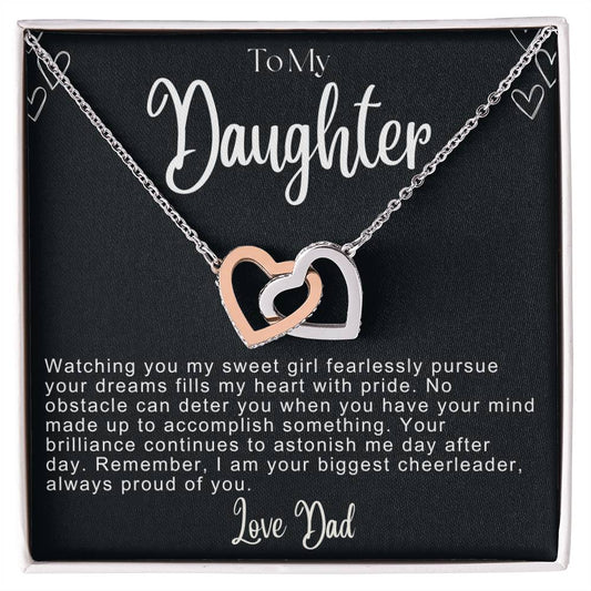 To My Daughter Hearts Necklace