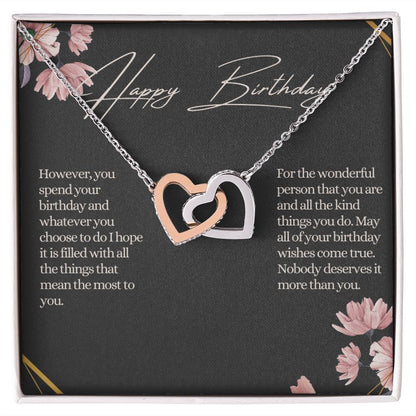 Happy Birthday Hearts Necklace