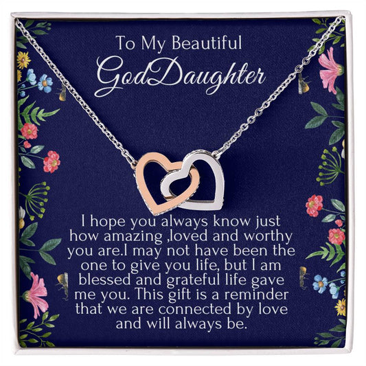 To My Beautiful Goddaughter Hearts Necklace