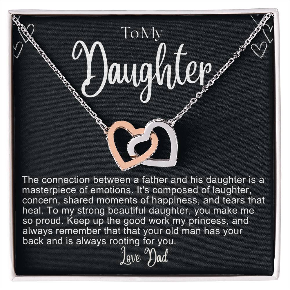 To My Daughter Hearts Necklace