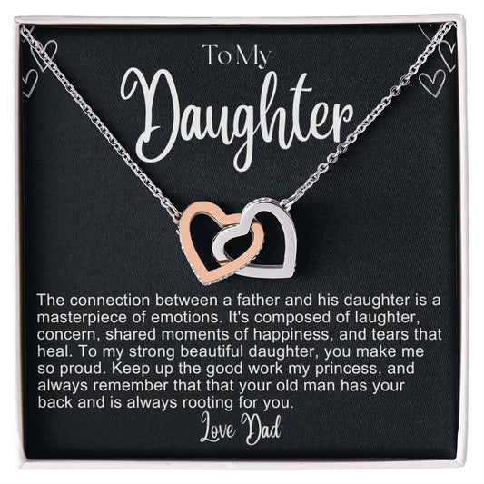 To My Daughter Hearts Necklace