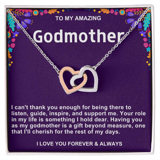 Godmother Interlocking Hearts Necklace