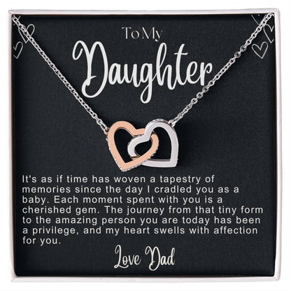 To My Daughter Hearts Necklace