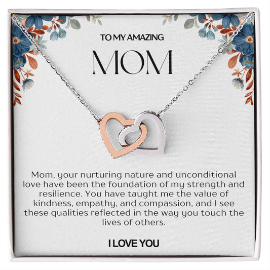 To My Amazing Mom Double Hearts Necklace