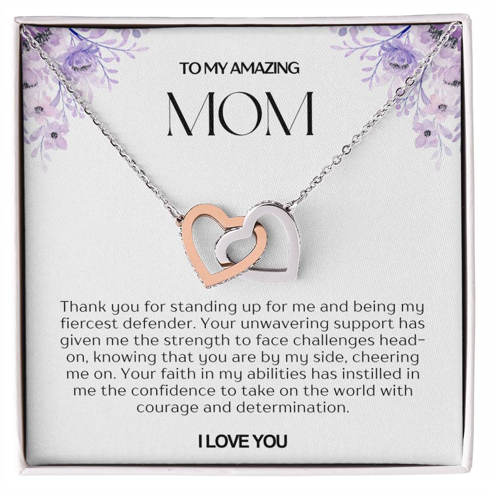 To My Amazing Mom Double Hearts Necklace