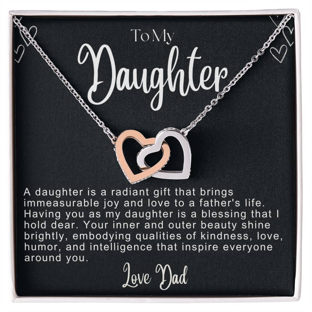 To My Daughter Hearts Necklace