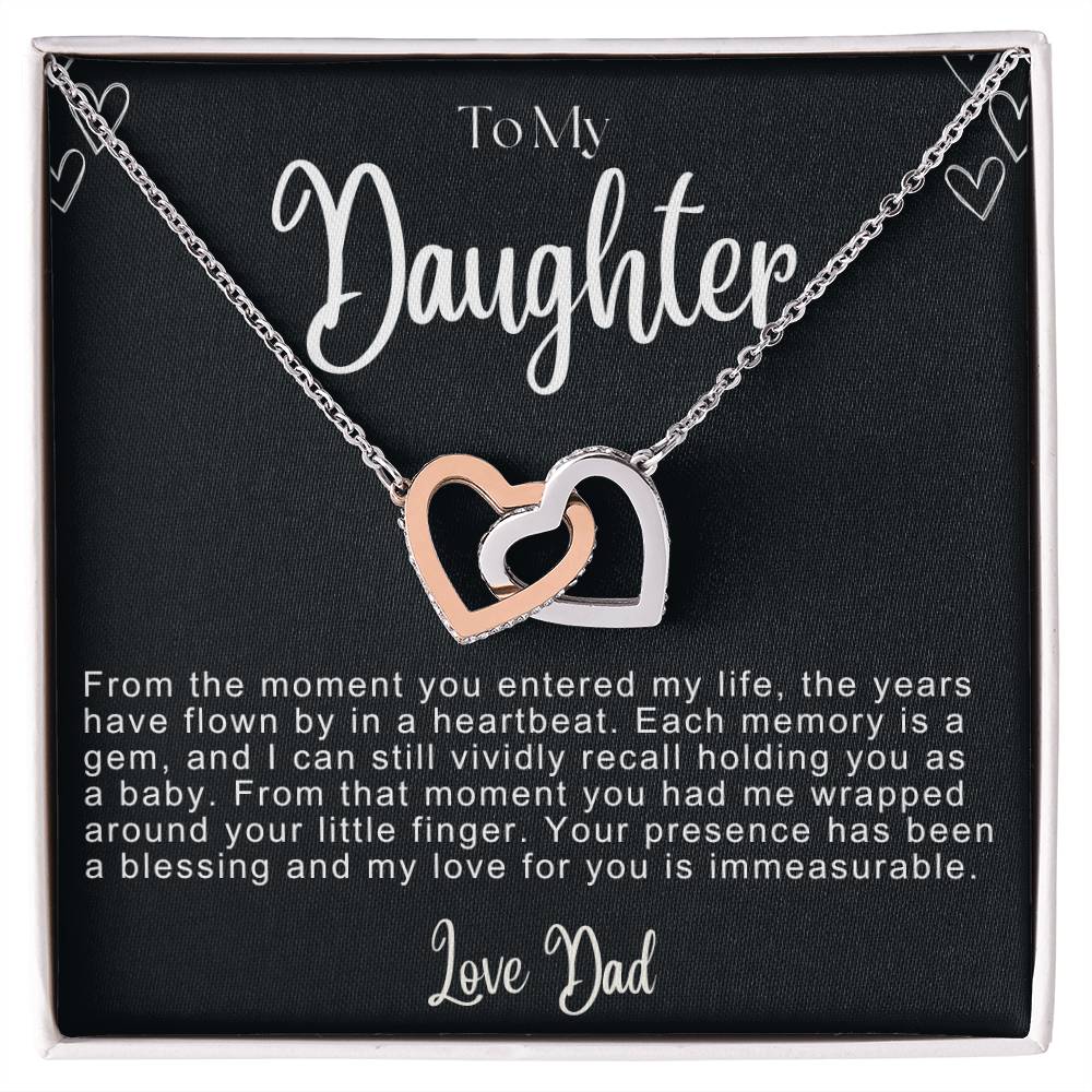 To My Daughter Hearts Necklace