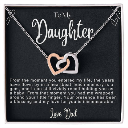 To My Daughter Hearts Necklace