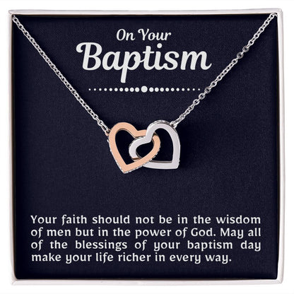 Baptism Hearts Necklace