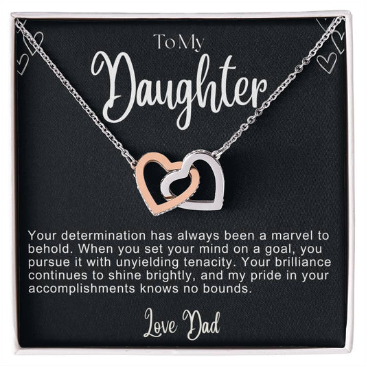 To My Daughter Hearts Necklace