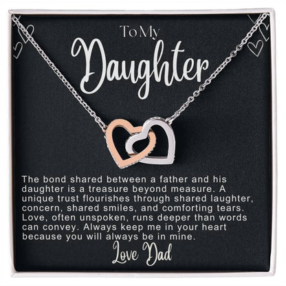 To My Daughter Hearts Necklace