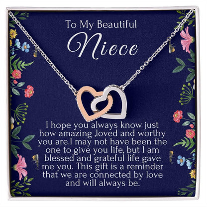 To My Beautiful Niece Hearts Necklace