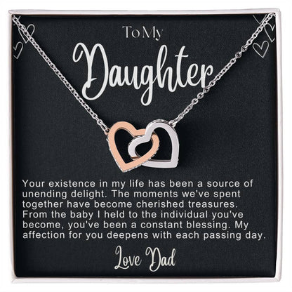 To My Daughter Hearts Necklace