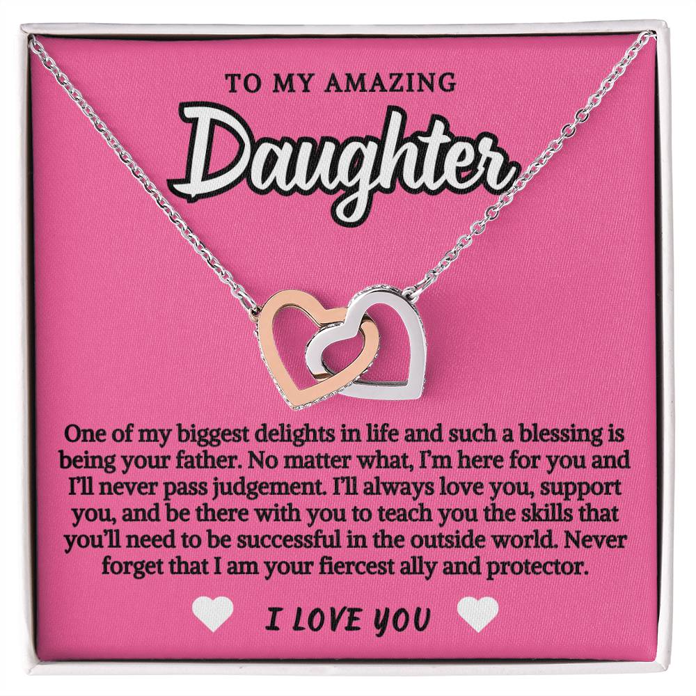 To Daughter Double Hearts Necklace