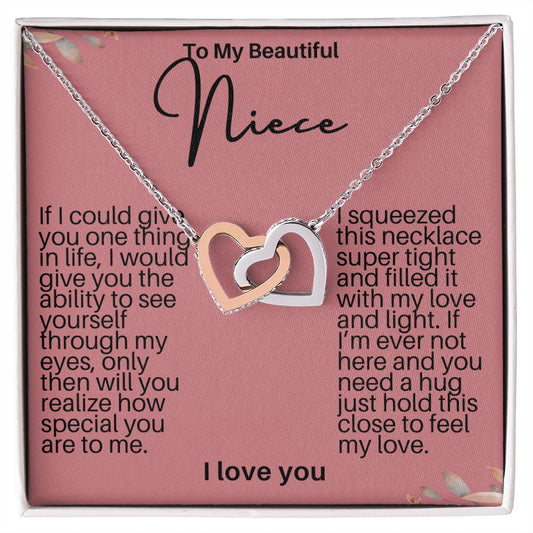 To My Beautiful Niece Hearts Necklace