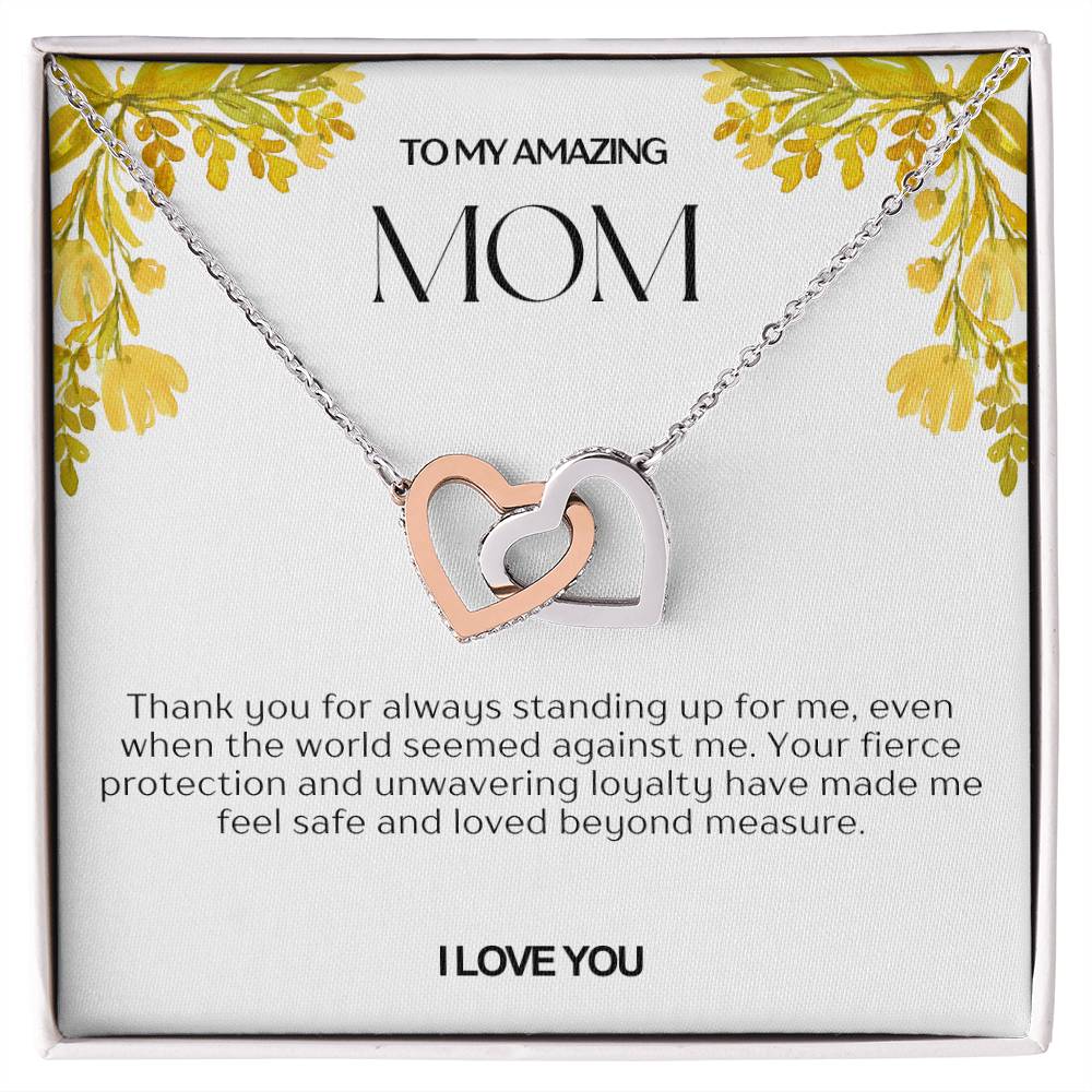 To My Amazing Mom Double Hearts Necklace