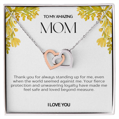 To My Amazing Mom Double Hearts Necklace