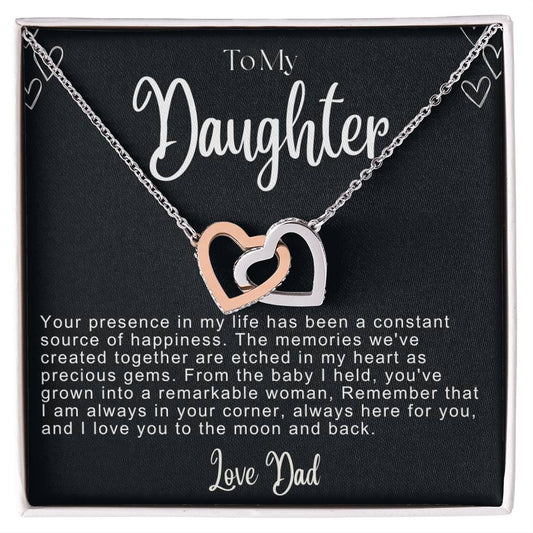 To My Daughter Hearts Necklace