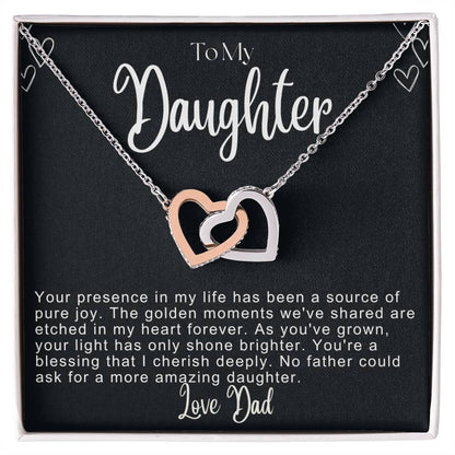 To My Daughter Hearts Necklace