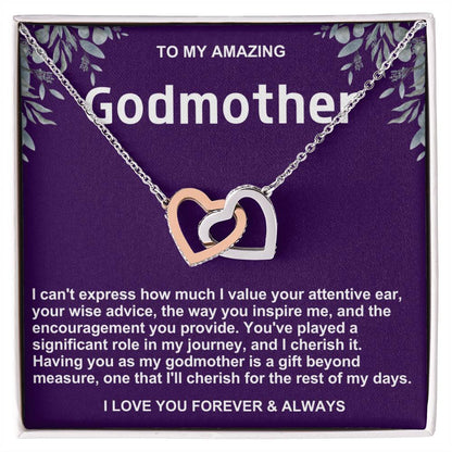 Godmother Interlocking Hearts Necklace