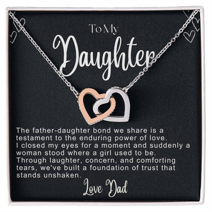 To My Daughter Hearts Necklace